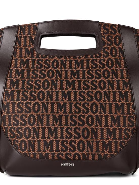  미소니 숄더백 미쏘니 로고 토트 쇼핑백 브라운 - MISSONI