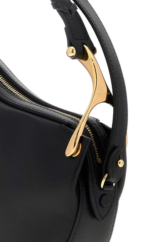  알렉산더 맥퀸 숄더백 블랙 가죽 미니 위시본 핸드백 - ALEXANDER MCQUEEN
