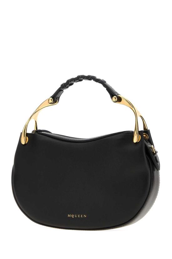  알렉산더 맥퀸 숄더백 블랙 가죽 미니 위시본 핸드백 - ALEXANDER MCQUEEN