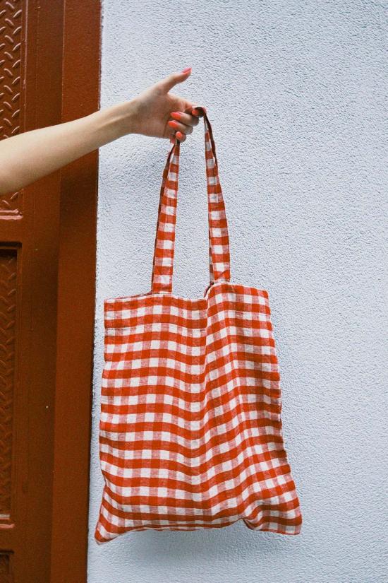  Linen Tales 토트백 리넨 테일즈 리넨 깅엄