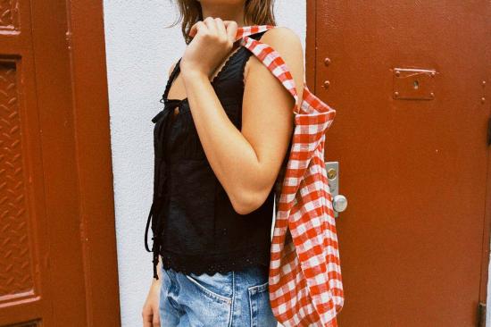  Linen Tales 토트백 리넨 테일즈 리넨 깅엄 - OTHER BRANDS