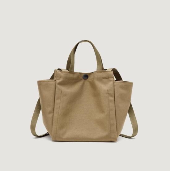  백스 인 프로그레스 토트백 Bags In Progress 소형 사이드 포켓 백 카키색 - BAGS IN PROGRESS