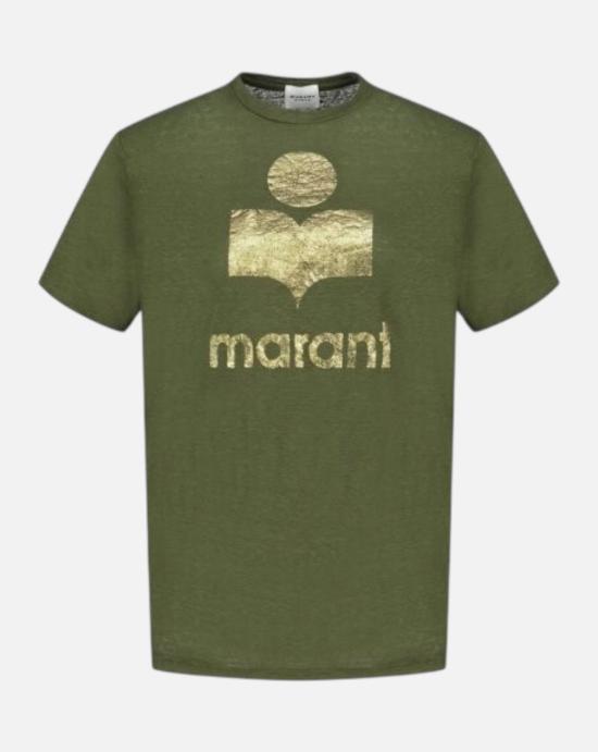 26FW 이자벨마랑 즈웰 로고 티셔츠 TS0001FB A1N10EKHGO Khaki gold