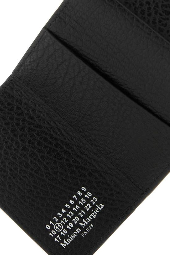  마르지엘라 지갑 메종  포 스티치 가죽  블랙 - MAISON MARGIELA
