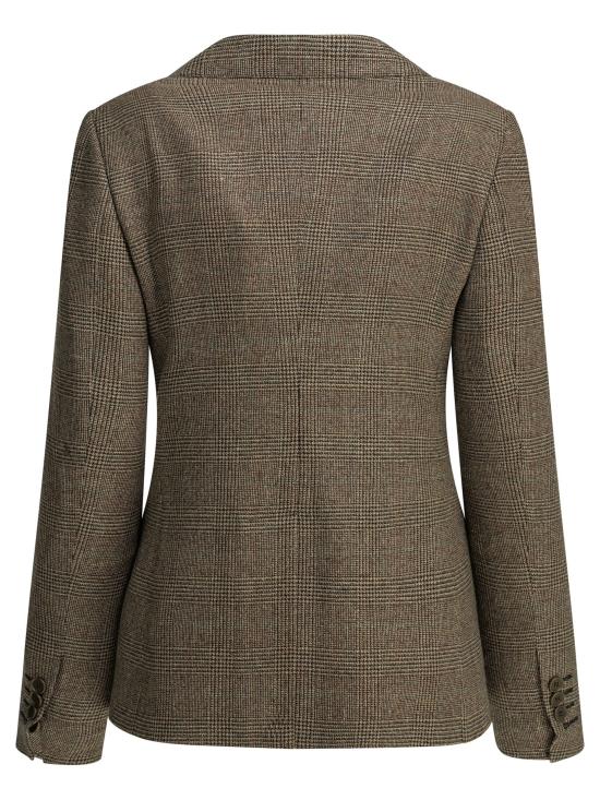 26FW 버버리 아우터 울과 린넨 혼방 블레이저 재킷 및 코트 (갈색) - BURBERRY