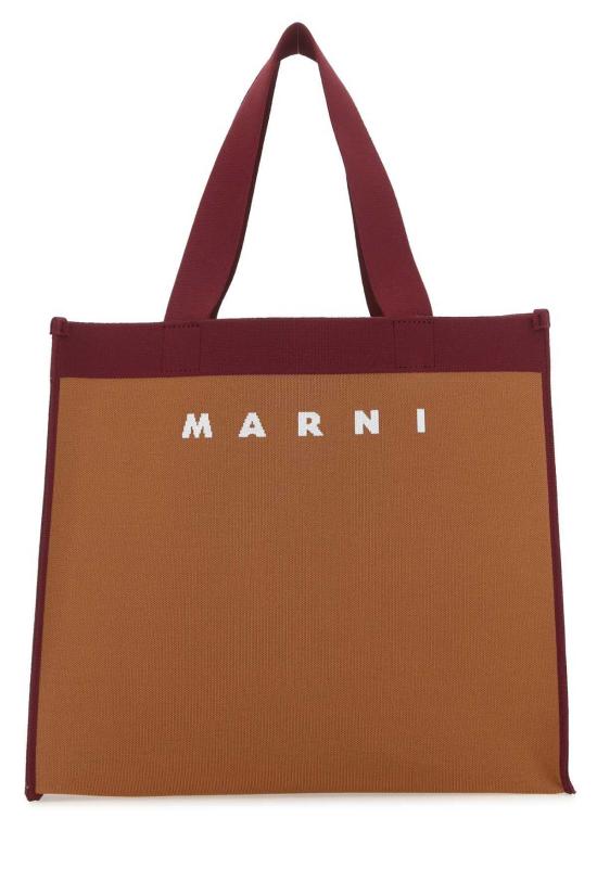  마르니 토트백 투톤 패브릭 미디엄 쇼핑백 - MARNI