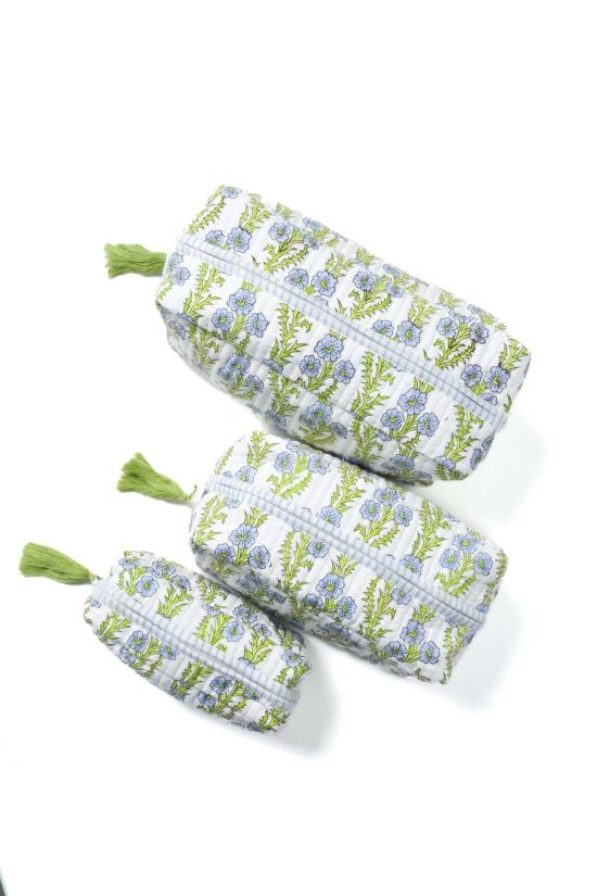  Inner Child 뷰티 케이스 내면의 아이 물망초 블록 프린트 메이크업 백 - OTHER BRANDS