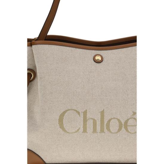 26FW 끌로에 토트백 끌로 코튼 숄더백 베이지 - CHLOE