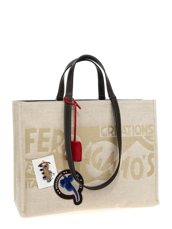 살바토레 페라가모 토트백 페라가모 패브릭  베이지 - SALVATORE FERRAGAMO