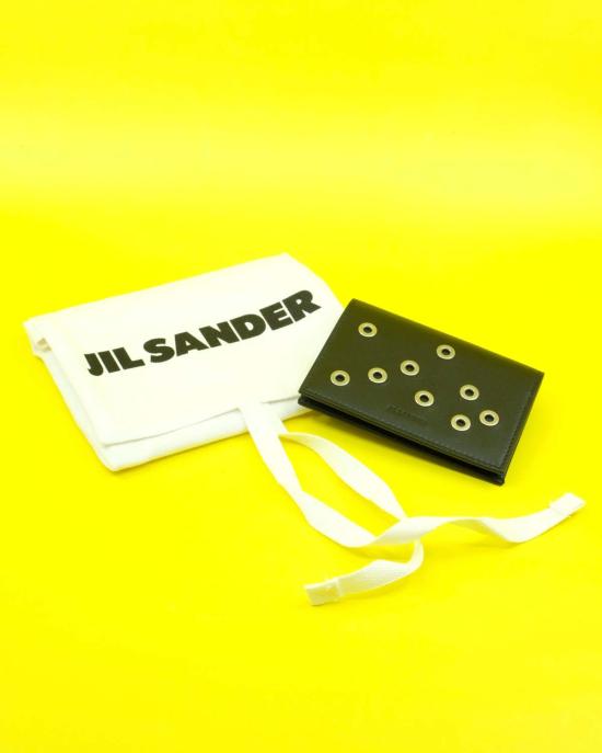  질샌더 남성지갑 질 샌더 소프트 카프 레더 아일렛 플랫 카드 홀더 - JIL SANDER