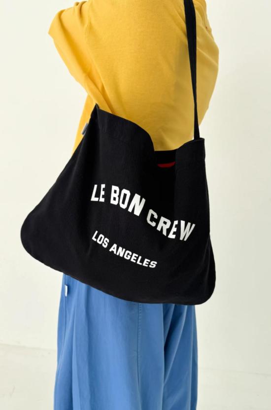  르 본 숍 토트백 르봉숍 르봉 크루 해피 캐리백 블랙 - Le Bon Shoppe