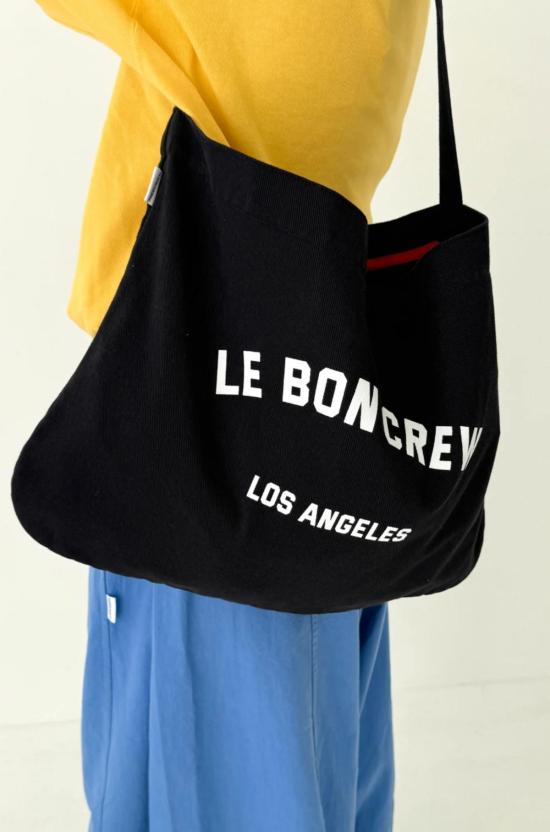  르 본 숍 토트백 르봉숍 르봉 크루 해피 캐리백 블랙 - Le Bon Shoppe