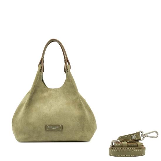  지아니 끼아리니 숄더백 Gianni Chiarini Dua 가죽 미니 호보백 라이트 그린 - GIANNI CHIARINI