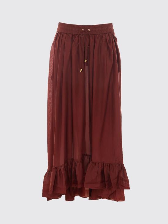 26FW 짐머만 롱 스커트 8440SSS261 MER Burgundy - ZIMMERMANN