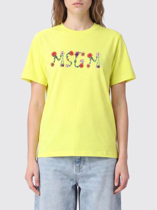 26SS 엠에스지엠 반팔 티셔츠 4041MDM124N267002 32 Yellow