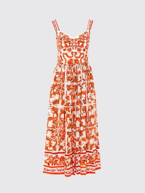 26FW 돌체앤가바나 롱 원피스 F6TTHT GDDRLS9000 Orange - DOLCE & GABBANA