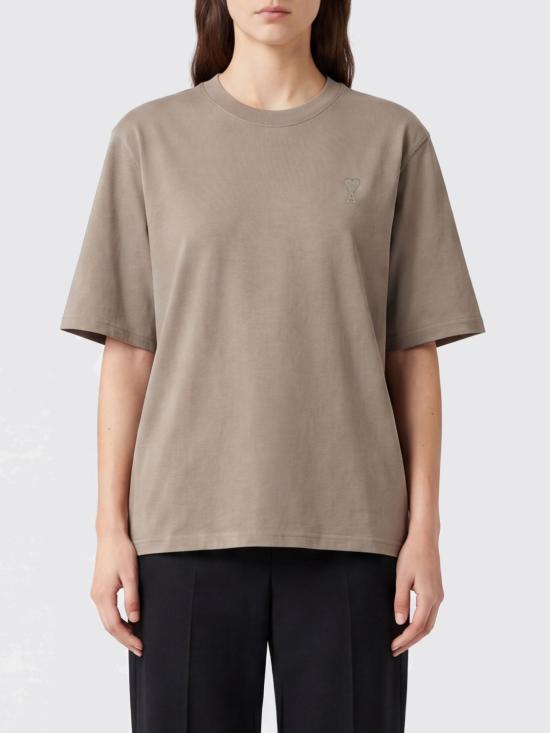 26SS 아미 하트 로고 코튼 자수 티셔츠 UTS341726A 036 Beige