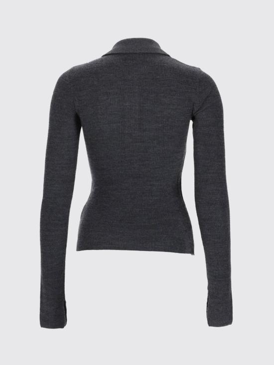 26SS 가니 아가일 니트 폴로 가디건 K2601 920 Grey - GANNI
