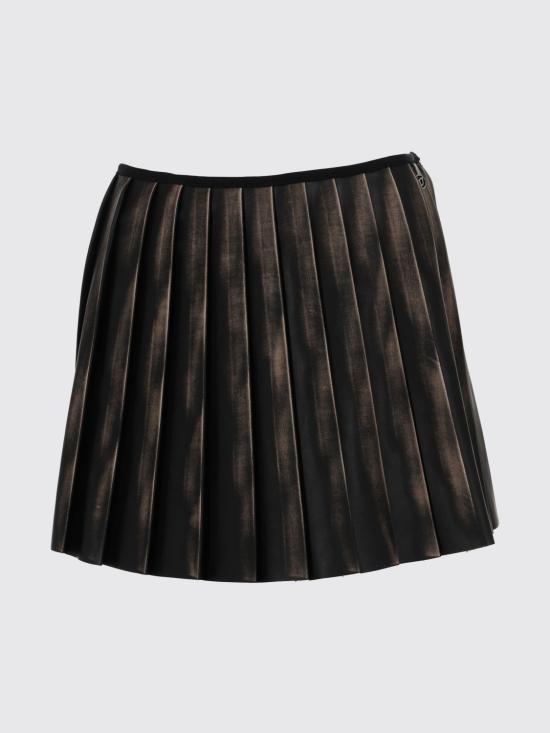 26SS 디젤 Short pleated distressed effect 스커트 A211530ALBP 9XX Brown - DIESEL