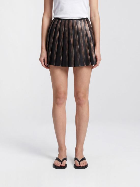 26SS 디젤 Short pleated distressed effect 스커트 A211530ALBP 9XX Brown