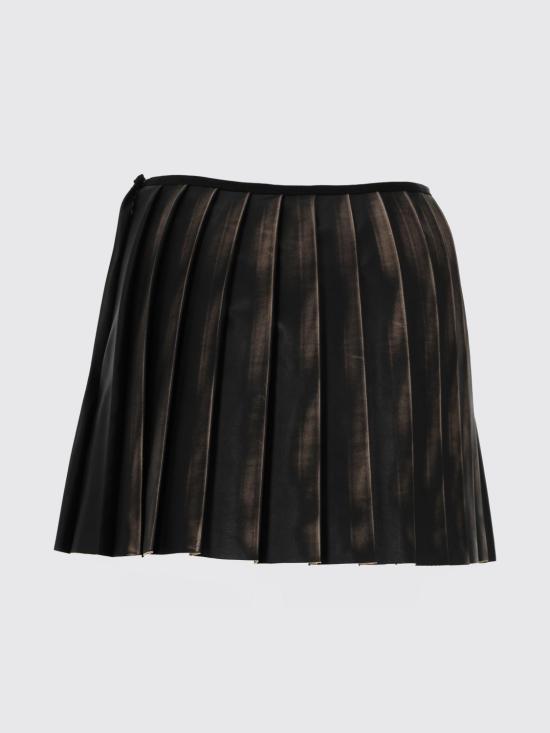 26SS 디젤 Short pleated distressed effect 스커트 A211530ALBP 9XX Brown - DIESEL