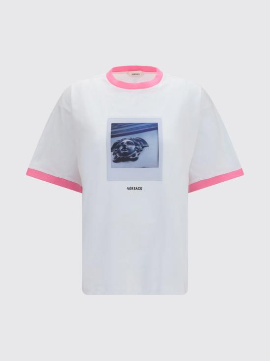 26FW 베르사체 반팔 티셔츠 10260961A18733 2W9J0 White - VERSACE