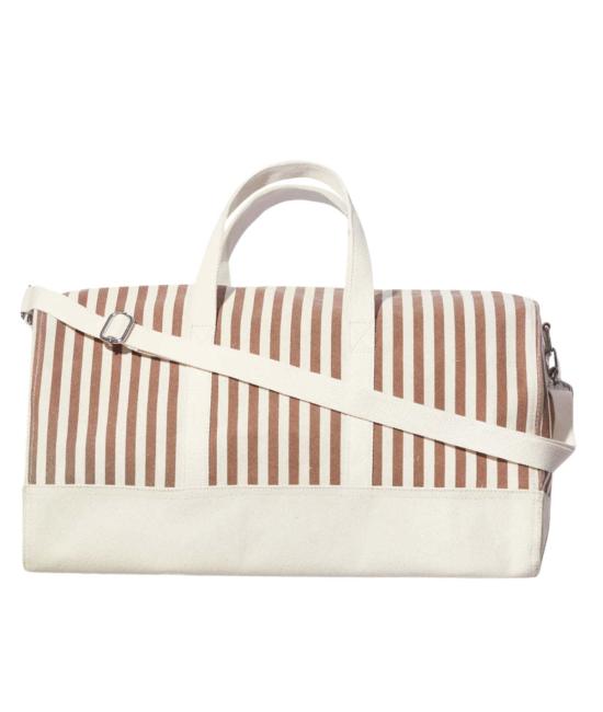  큘 토트백 Kule The All Over Striped Duffle Bag Sand/Canvas Mini Stripe