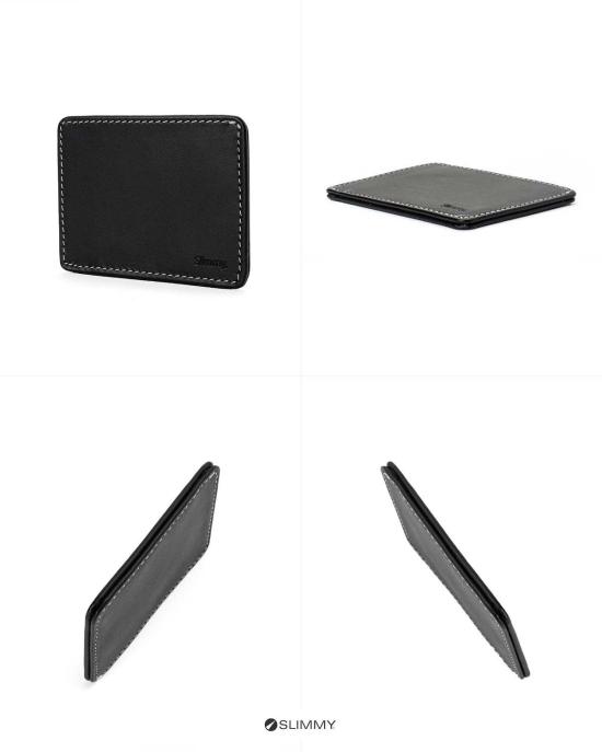 Slimmy 지갑 슬리미 R1 S2 1 포켓 83mm  블랙/화이트 스티치 - OTHER BRANDS