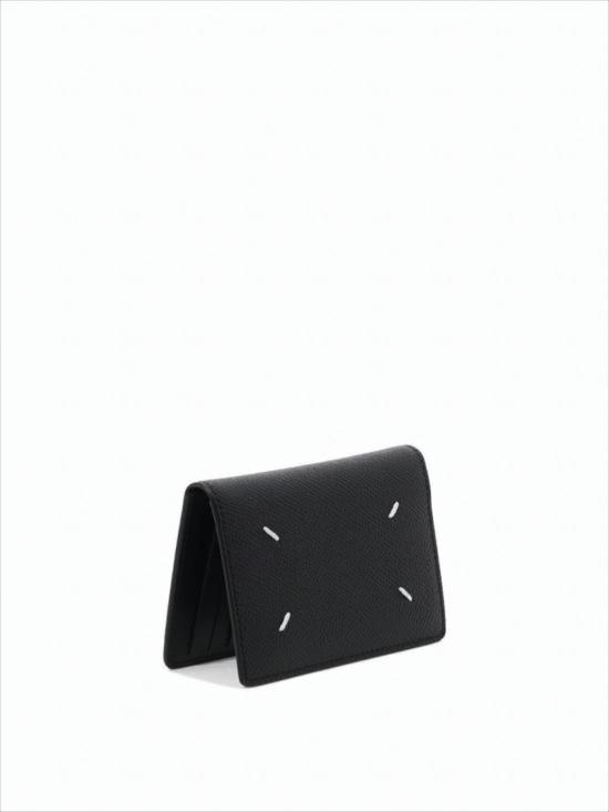  마르지엘라 지갑 메종  텍스처드 카프 레더 바이폴드 카드  블랙 - MAISON MARGIELA