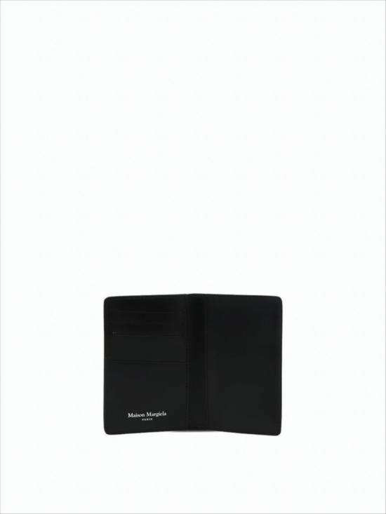  마르지엘라 지갑 메종  텍스처드 카프 레더 바이폴드 카드  블랙 - MAISON MARGIELA
