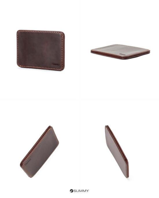  Slimmy 남성지갑 슬리미 1포켓 2슬롯 78mm 지갑 오일 탄 - OTHER BRANDS