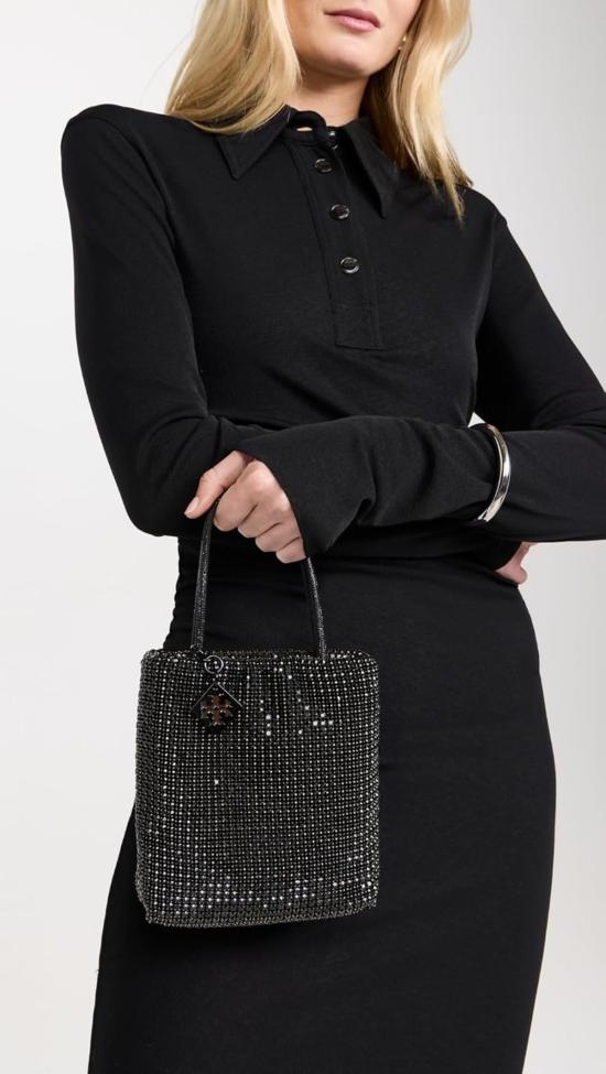  토리버치 토트백 나이트 아울 크리스털 장식 미니  블랙 - TORY BURCH
