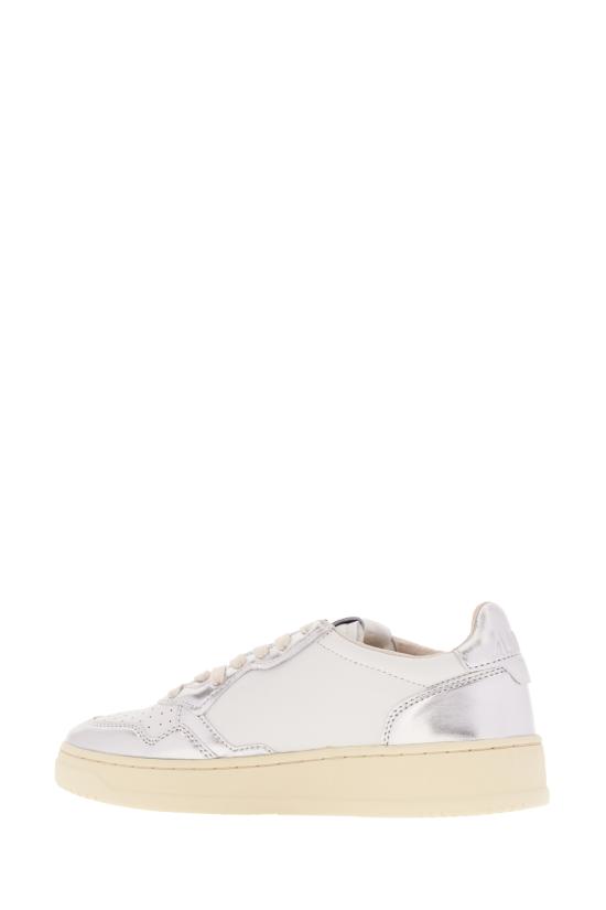 26FW 오트리 메달리스트 로우 레더 스니커즈 AULWWB18 WHTSILVER WHITESILVER - AUTRY