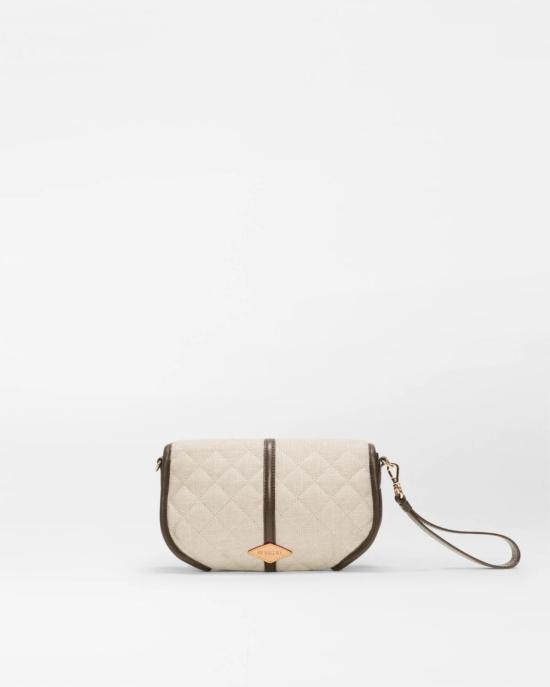  엠지 월리스 클러치/파우치 Mz Wallace Small Astor Convertible Clutch Sandy Linen - MZ WALLACE