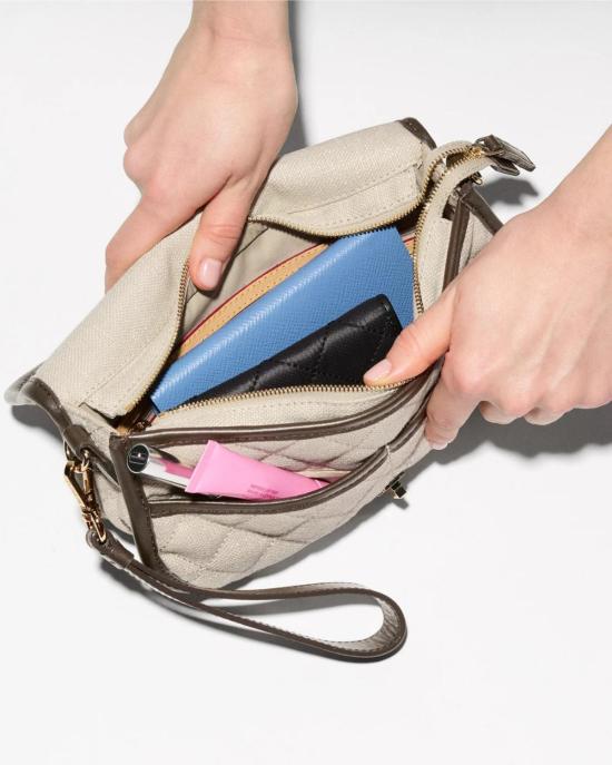  엠지 월리스 클러치/파우치 Mz Wallace Small Astor Convertible Clutch Sandy Linen - MZ WALLACE