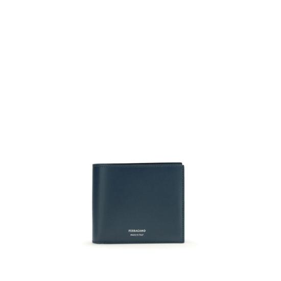  살바토레 페라가모 남성지갑 페라가모 송아지 가죽 보스 타우러스 지갑 (블루)