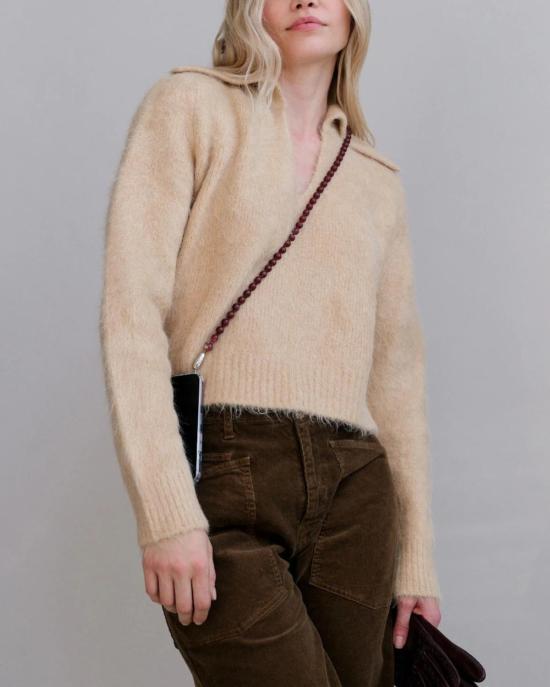  OSSA NEW YORK 가죽소품 오사 뉴욕 우드 크로스바디 백 버건디 - OTHER BRANDS