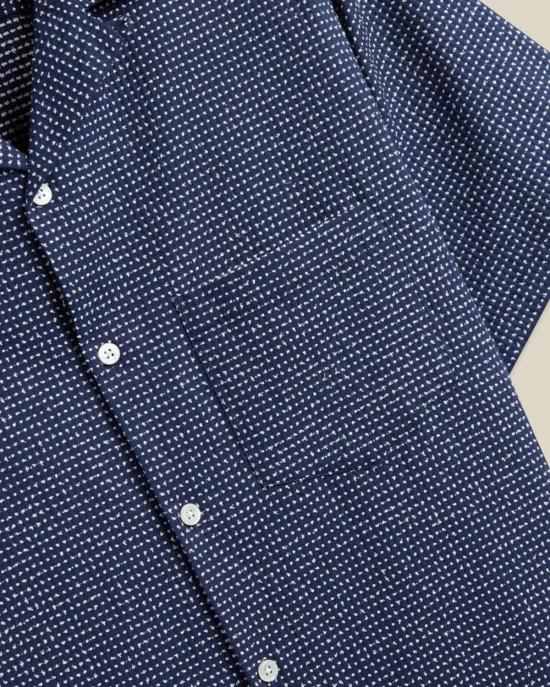  포르투기스플란넬 반팔 셔츠 포르투갈 플란넬 도트  네이비 - PORTUGUESE FLANNEL