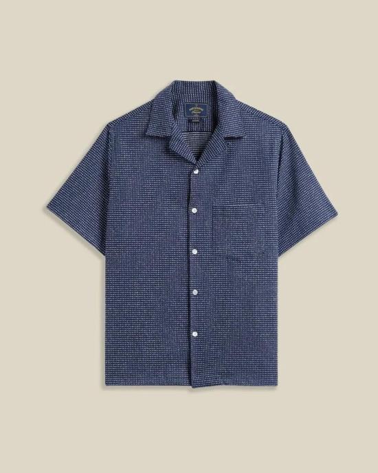  포르투기스플란넬 반팔 셔츠 포르투갈 플란넬 도트  네이비 - PORTUGUESE FLANNEL
