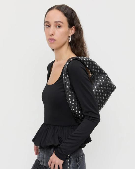  로플러랜달 토트백 로플러 랜달 머서 미니 윌로우 호보백 블랙/실버 - LOEFFLER RANDALL