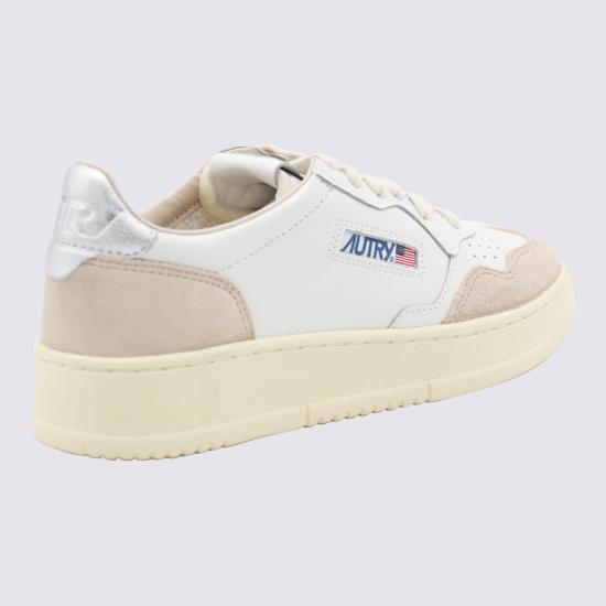 26FW 오트리 메달리스트 로우 레더 스니커즈 AULW LS74 LEAT SUEDE WHITE SILVER - AUTRY