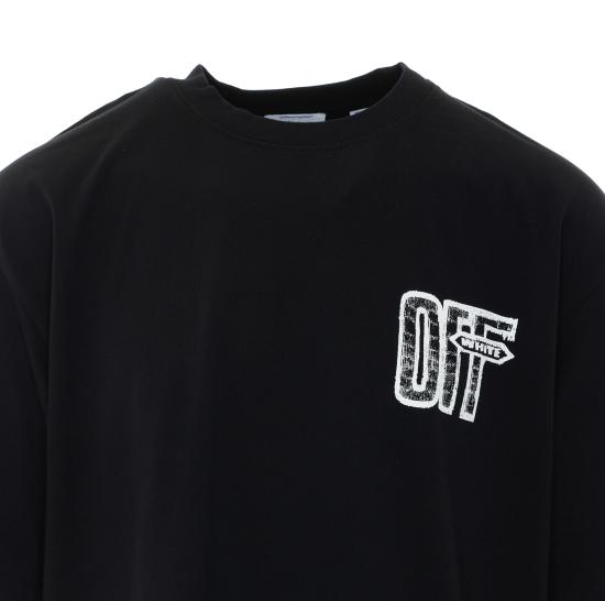 26FW 오프화이트 반팔 티셔츠 OMAA120F26JER00Y 001 Black - OFF WHITE