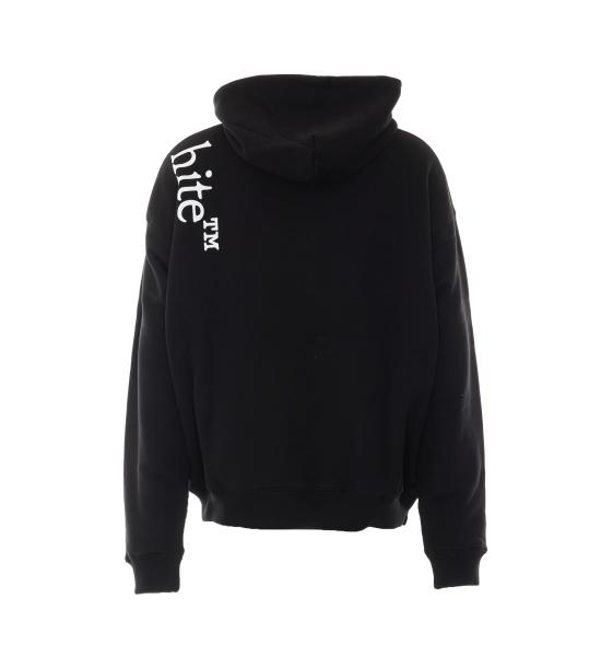 26FW 오프화이트 후드 티셔츠 OMBB085F26FLE00O 001 Black - OFF WHITE