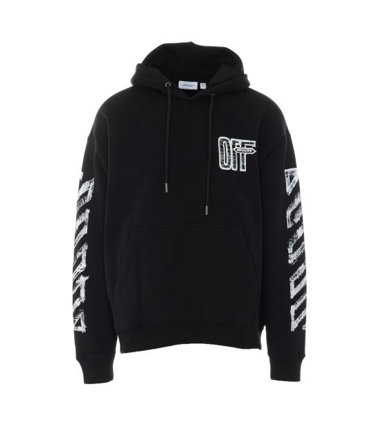 26FW 오프화이트 후드 티셔츠 OMBA054F26FLE007 001 Black