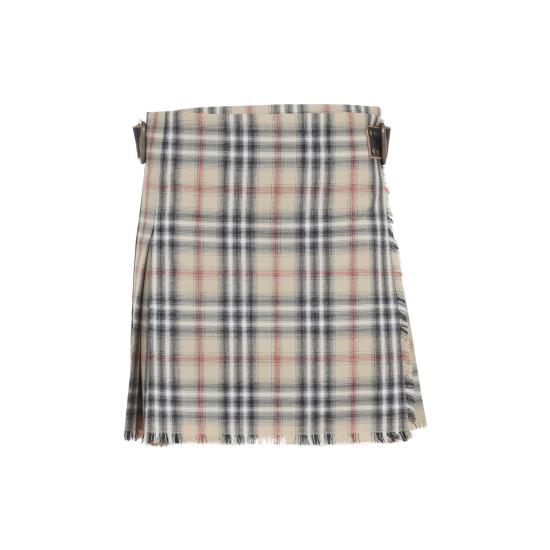 26SS 버버리 체크 울 미니 킬트 8118152 B9368 SAND IP CHECK - BURBERRY