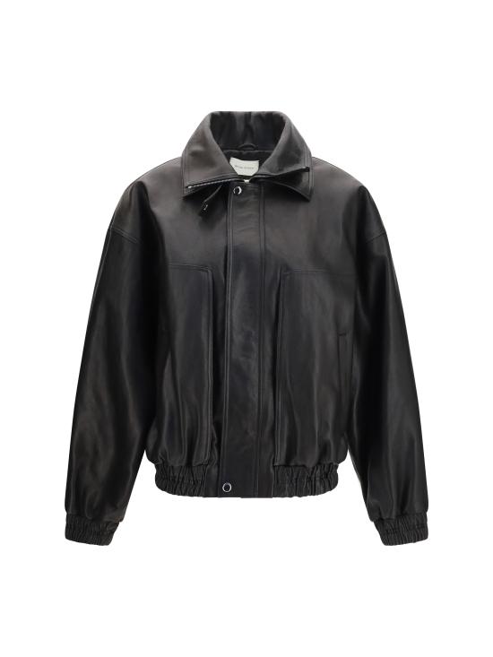 26SS 마그다뷰트림 가죽 자켓 399526 BLACK
