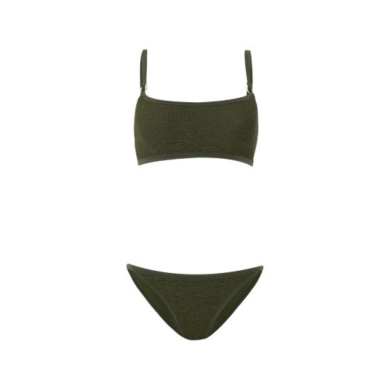 26FW 훈자 지 비키니 수영복 B IRIS GD METCRINKLE MEKHA GREEN