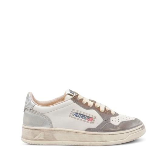 26FW 오트리 슈퍼 빈티지 메달리스트 로우 레더 스니커즈 AVLW MT08 GREY WHITE