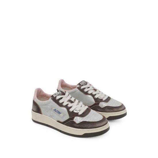 26FW 오트리 메달리스트 로우 레더 스니커즈 AULW YB02 SILVER BROWN - AUTRY