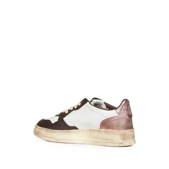 26FW 오트리 슈퍼 빈티지 메달리스트 로우 레더 스니커즈 AVLW SV62 WHITE BROWN - AUTRY